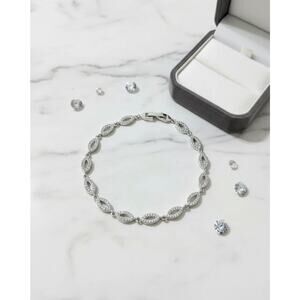 Golden Time Infinity Rhodium Bracelet Silver with Zirconias New